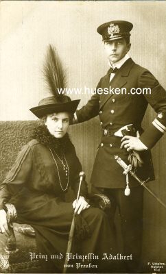 PHOTO-POSTKARTE Prinz und Prinzessin Adalbert von...