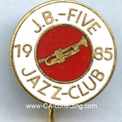 EMAILLIERTE ANSTECKNADEL 'J.B.-Five Jazz Club 1985', 15mm