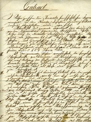 NEUARAD (ARADUL NOU). Handelsvertrag 1854. 1 Seite folio,...