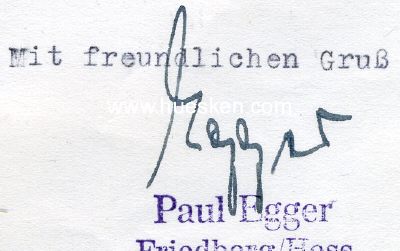 EGGER, Paul. SS-Obersturmführer in der...