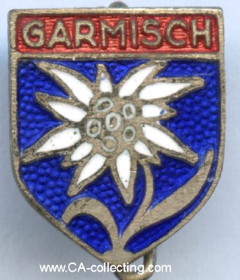 GARMISCH. Abzeichen mit Edelweiß um 1930....