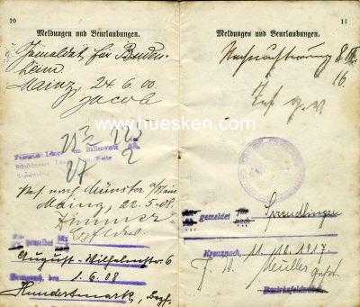 Photo 3 : MAINZ. Ersatzzreserve-Paß JK 1898 für den...
