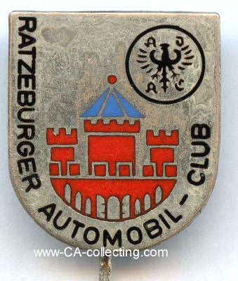 RATZEBURGER AUTOMOBIL-CLUB Abzeichen. Weißmetall...