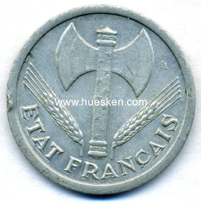 FRANKREICH - 2 FRANCS 1943 Etat Francais Vichy-Regierung....
