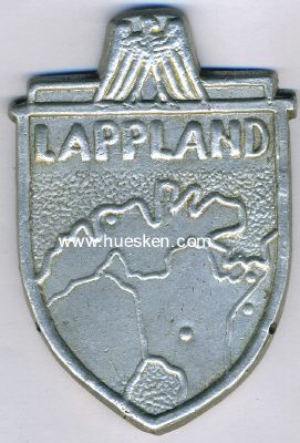 Foto 4 : LAPPLANDSCHILD 1945 MIT VERLEIHUNGSURKUNDE. Aluminium...