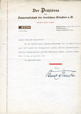 Photo 2 : ARENT, Prof. Benno von. Reichsbühnenbildner,...