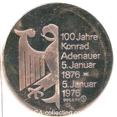 Photo 2 : SILBERMEDAILLE 1976 100 Jahre Konrad Adenauer 1876-1976....