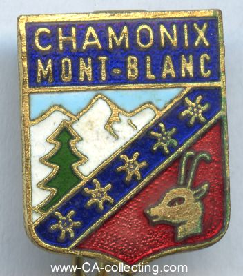 CHAMONIX MONT-BLANC. Abzeichen 1950er-Jahre. Goldbronze...