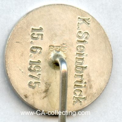 Foto 2 : UNBEKANNTE EHRENNADEL '25'. 835 Silber. 15mm an Nadel....