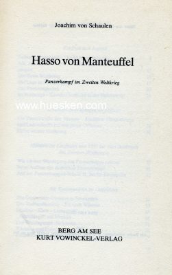 HASSO VON MANTEUFFEL. Panzerkampf im Zweiten Weltkrieg....