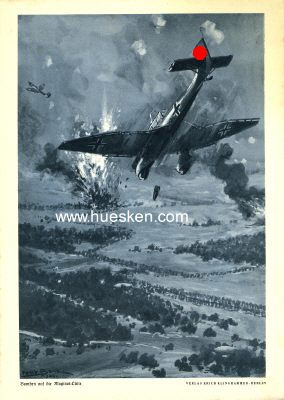DRUCK 30x21cm 'Bomben auf die Maginot-Linie' nach einer...