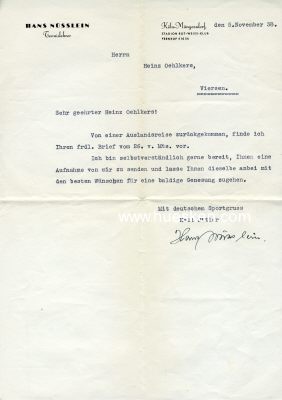 Foto 2 : NÜSSLEIN, Hans. Deutsche Tennislegende der 1930-er...