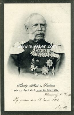 PHOTO-POSTKARTE 1902 zum Tode König Albert von...