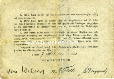 Photo 2 : MITGLIEDSKARTE Nr.54687 Deutscher Offizier-Verein 1891...