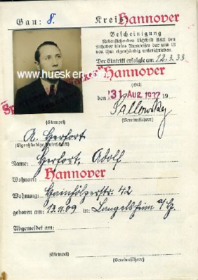 Foto 2 : MITGLIEDSBUCH (AUSWEIS) des Deutschen Reichsbund für...