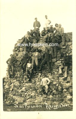 PHOTO-POSTKARTE um 1914 'In den Pyramiden Altengrabow`s'.