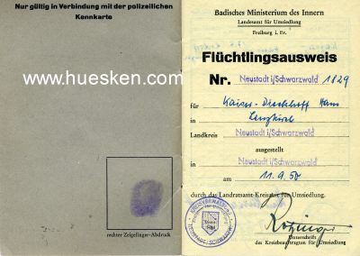 Foto 2 : NEUSTADT. Flüchtlingsausweis ausgestellt vom...