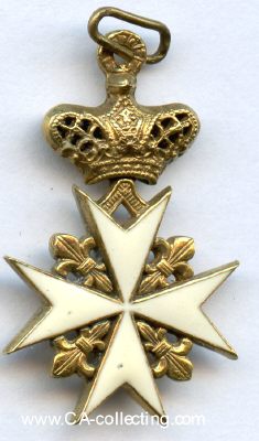 JOHANNITER-ORDEN. Kreuz der Kommandeure. Vergoldet und...