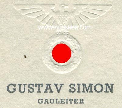 Photo 3 : SIMON, Gustav. NSDAP-Gauleiter Koblenz-Trier und...