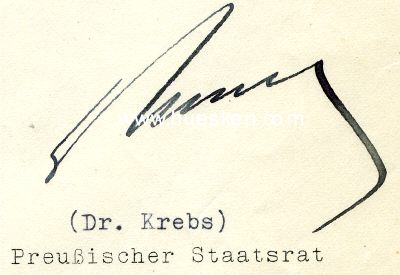 KREBS, Dr. jur. Friedrich 'Fritz'. Oberbürgermeister...