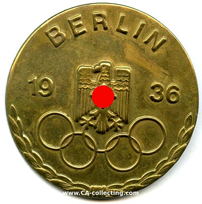 BROSCHE 'BERLIN 1936' mit olympischen Ringen und...