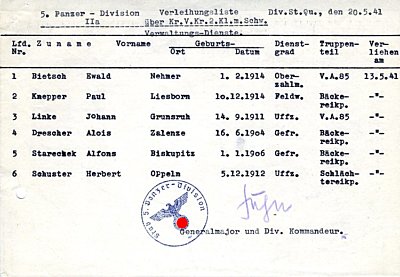 Photo 2 : FEHN, Gustav. General der Panzertruppe, Kommandierender...