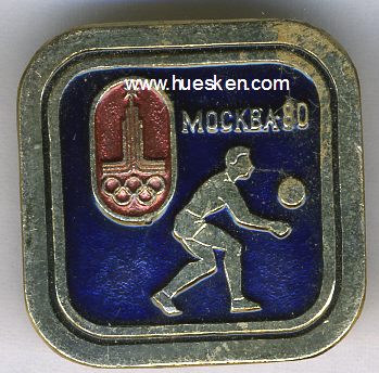 MOSKAU 1980. Besucherabzeichen Volleyball
