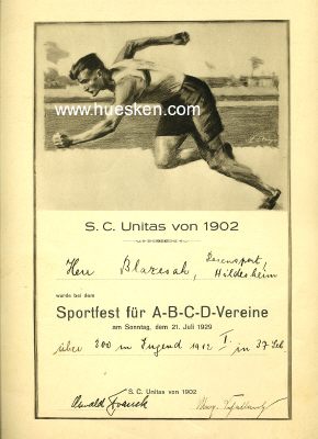 SPORT CLUB UNITAS HAMBURG VON 1902. Dekorative...