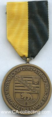 SACHSEN-ANHALT. Hochwasser-Medaille 2002. Bronze 35,5mm...