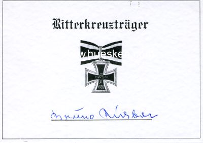 RICHTER, Bruno. Rittmeister des Heeres, Führer...