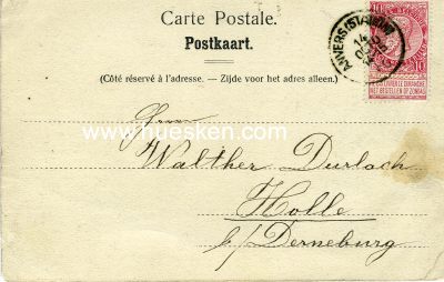 Photo 2 : POSTKARTE 'Anvers - Départ d`un navire'. 1896...