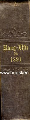 RANG- UND QUARTIER-LISTE 1891 der Königlich...