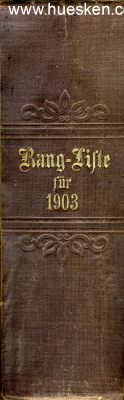 RANGLISTE 1903 der Königlich Preußischen Armee...