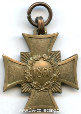 Photo 2 : KRIEGS-ERINNERUNGSKREUZ 1866. Bronze. 30mm an gerillter...