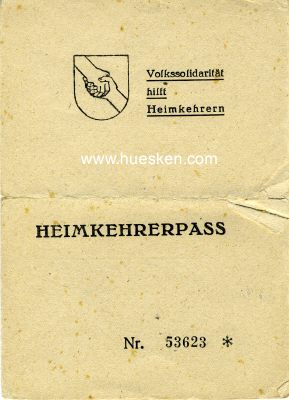 FRANKFURT/ODER. Heimkehrerpass Nr. 53623 f.d. aus...