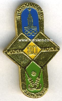 MOSKAU 1980. Besucherabzeichen Hockey