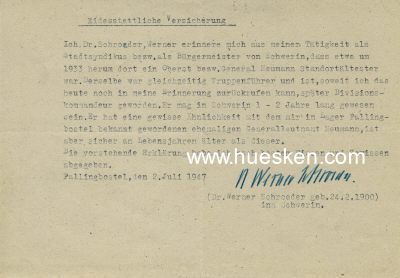 Photo 2 : SCHROEDER, Dr. Werner. SS-Sturmbannführer,...