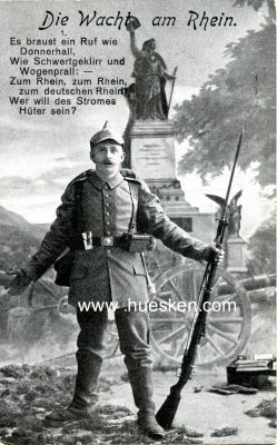 PHOTO-POSTKARTE 'Die Wacht am Rhein', 1915 gelaufen.