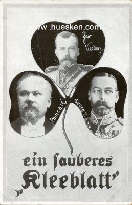POSTKARTE 'ein sauberes Kleeblatt', 1914 rückseitig...