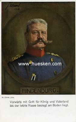 FARB-POSTKARTE Generaloberst von Hindenburg....