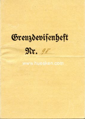 GRENZDEVISENHEFT NR. 98 ausgestellt Griesen 1937. 24...