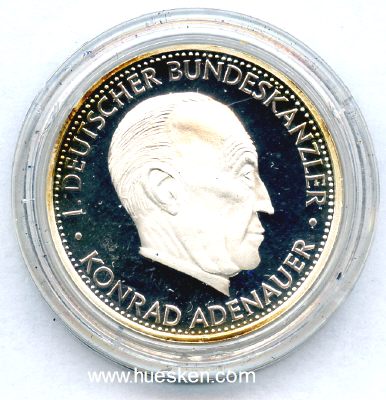 SILBERMEDAILLE 1994 '1. Deutscher Bundeskanzler Konrad...