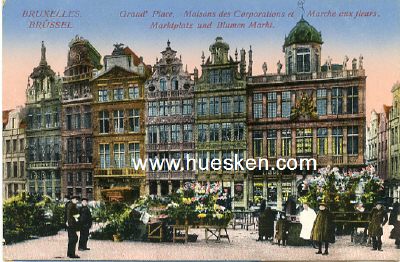 FARB-POSTKARTE BRUXELLES (BRÜSSEL) 'Grand Place...