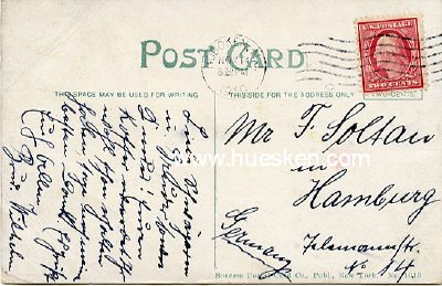 Photo 2 : FARB-POSTKARTE 'Post Office New York'. 1910 gelaufen....