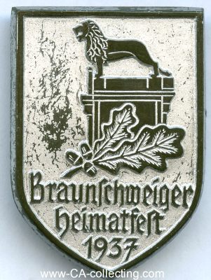 VERANSTALTUNGSABZEICHEN 'Braunschweiger Heimatfest 1937'.