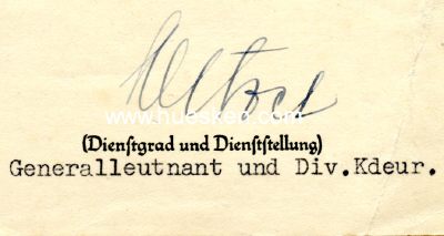 AUTOGRAPH WETZEL : AUTOGRAPHS 1933-1945 ARMY : Autographs - CA ...