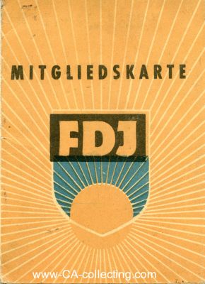FDJ-MITGLIEDSKARTE ausgestellt Weimar 1946/47 mit...
