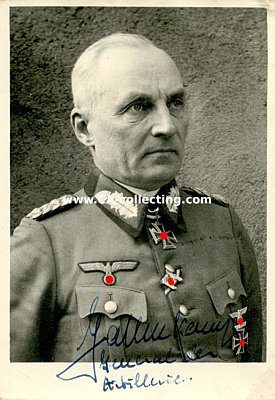 GALLENKAMP, Curt. General der Artillerie, Kommandierender...