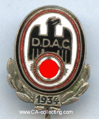 DER DEUTSCHE AUTOMOBIL-CLUB (DDAC). Ehrennadel 1934....