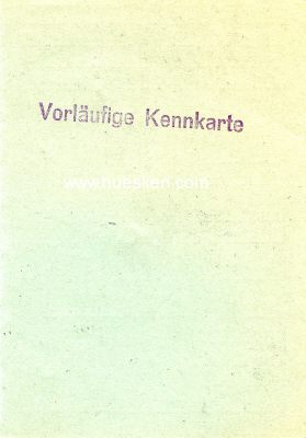 VORLÄUFIGE KENNKARTE (AUSWEIS) ausgestellt Lemberg...